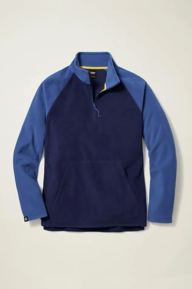 Men Polar Fleece Half Zip Bright Navy Blue Bonobos Half and FullZips