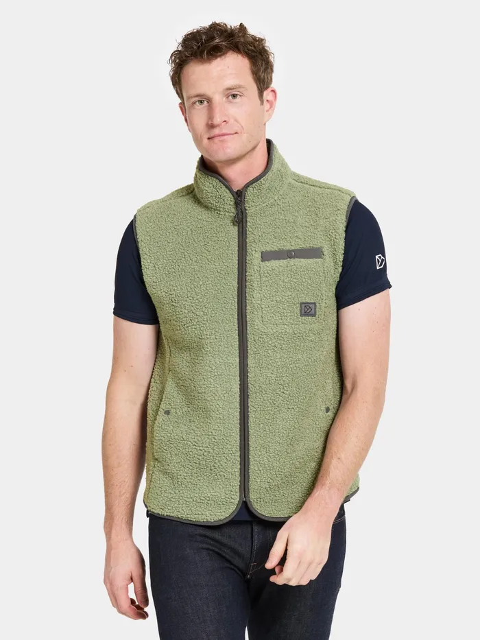 Men Pollux Vest Light Moss Didriksons Vests