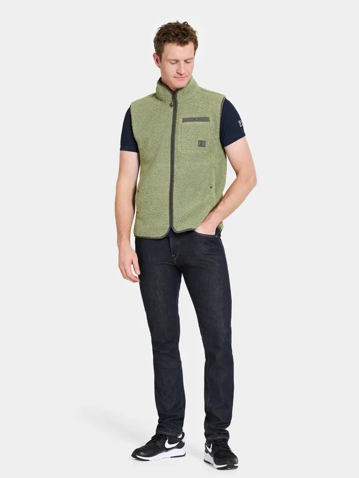 Men Pollux Vest Light Moss Didriksons Vests