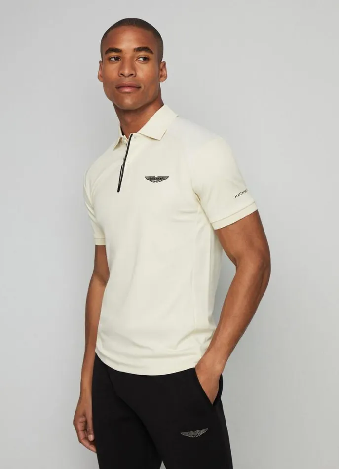 Men Polo Shirts Hackett London Aston Martin Slim Fit Polo Bone