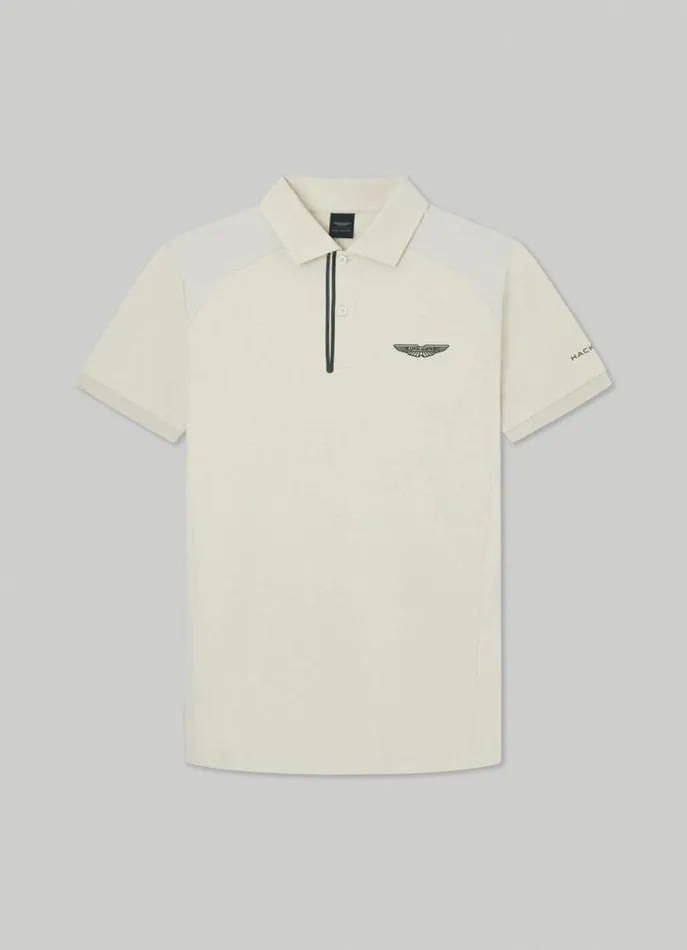 Men Polo Shirts Hackett London Aston Martin Slim Fit Polo Bone