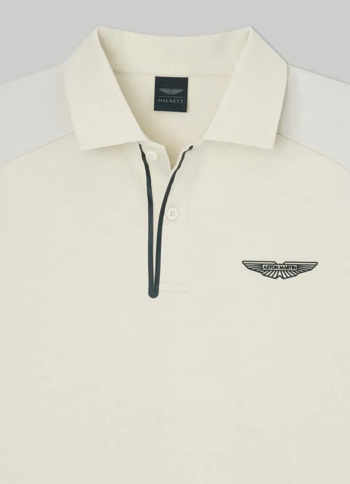 Men Polo Shirts Hackett London Aston Martin Slim Fit Polo Bone