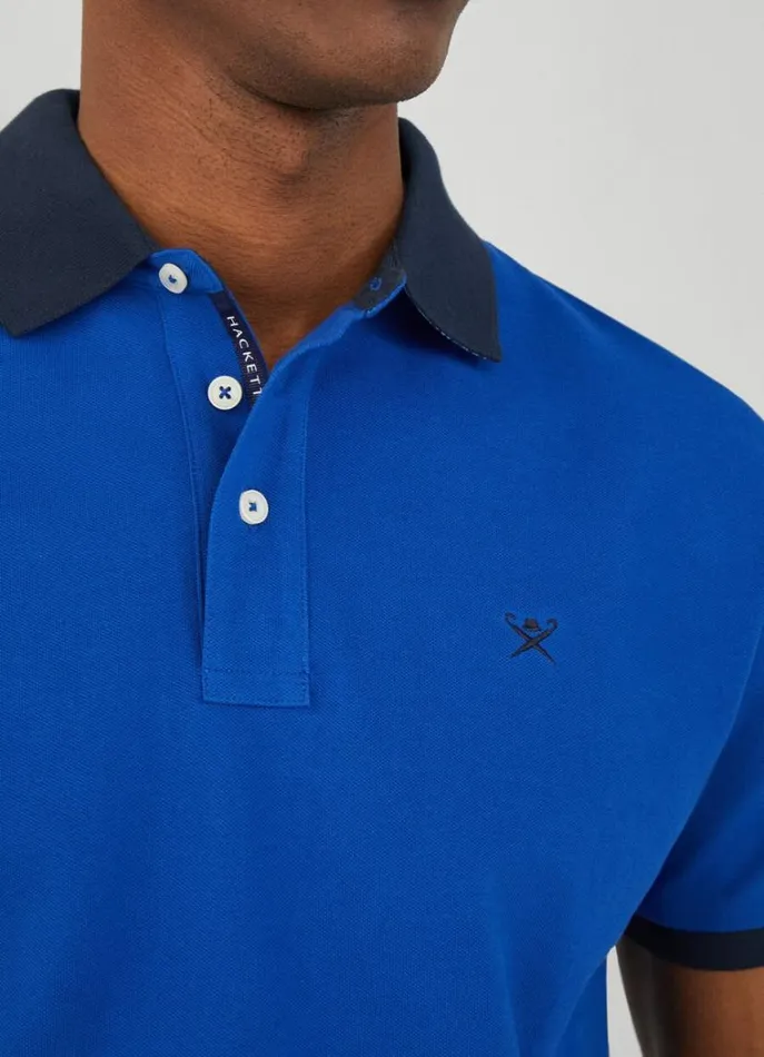 Men Polo Shirts Hackett London Classic Fit Piqu Polo Cobalt