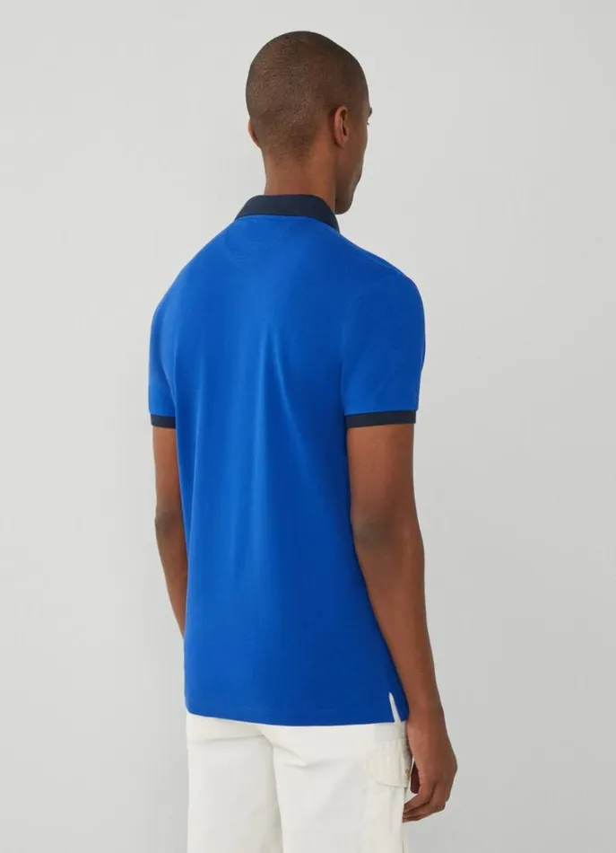 Men Polo Shirts Hackett London Classic Fit Piqu Polo Cobalt