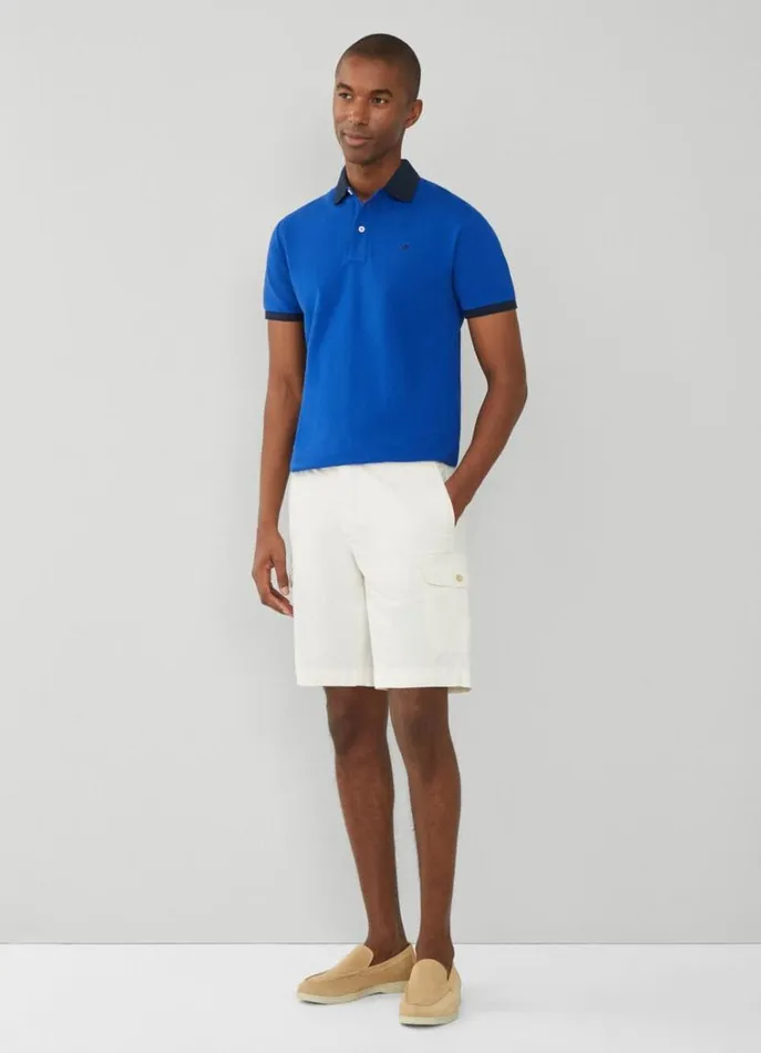 Men Polo Shirts Hackett London Classic Fit Piqu Polo Cobalt