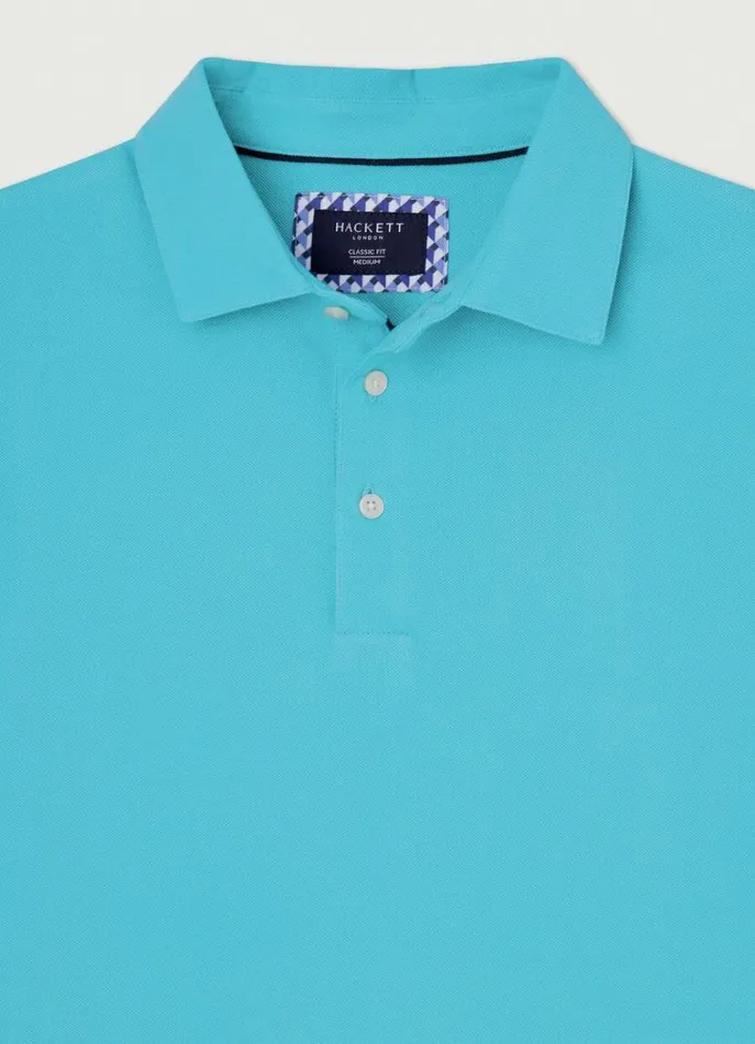 Men Polo Shirts Hackett London Classic Fit Piqu Polo Peacock