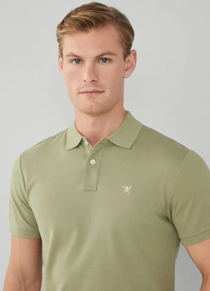 Men Polo Shirts Hackett London Slim Fit Pique Polo Shirt Seagrass Green