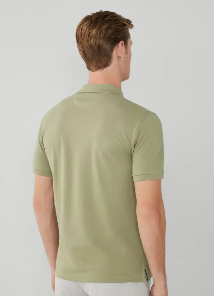 Men Polo Shirts Hackett London Slim Fit Pique Polo Shirt Seagrass Green