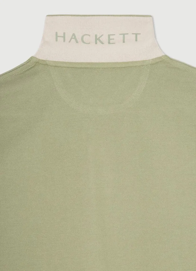Men Polo Shirts Hackett London Slim Fit Pique Polo Shirt Seagrass Green