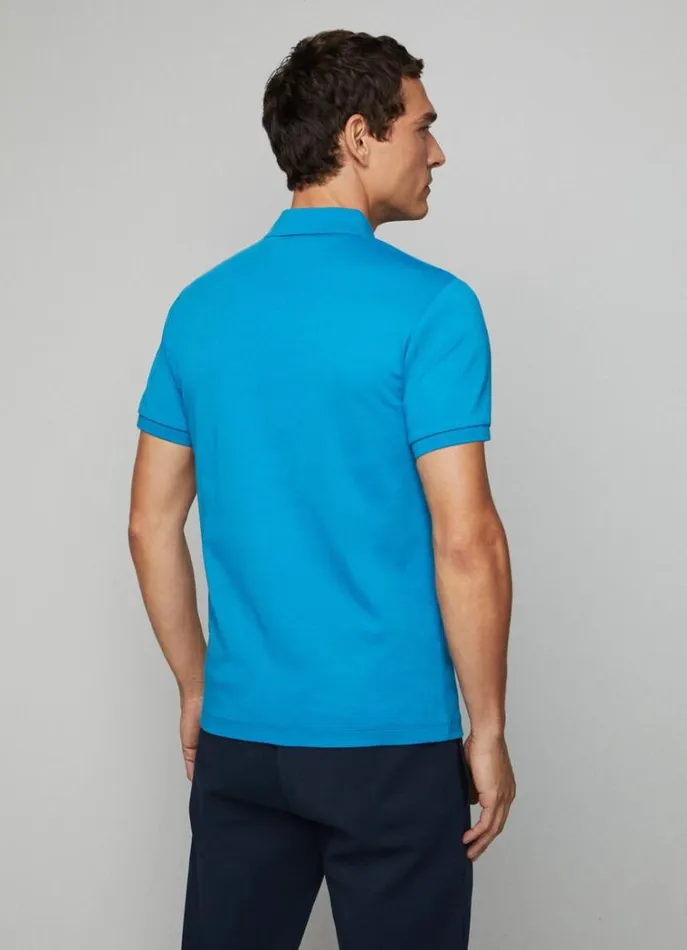 Men Polo Shirts Hackett London Slim Fit Stretch Polo Shirt Hypa Blue