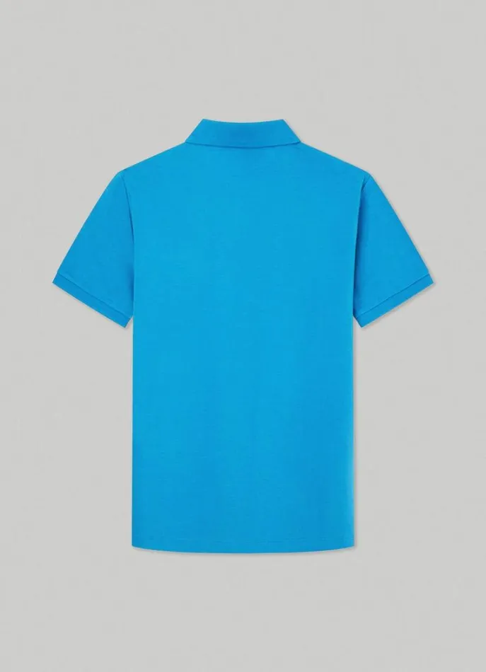 Men Polo Shirts Hackett London Slim Fit Stretch Polo Shirt Hypa Blue