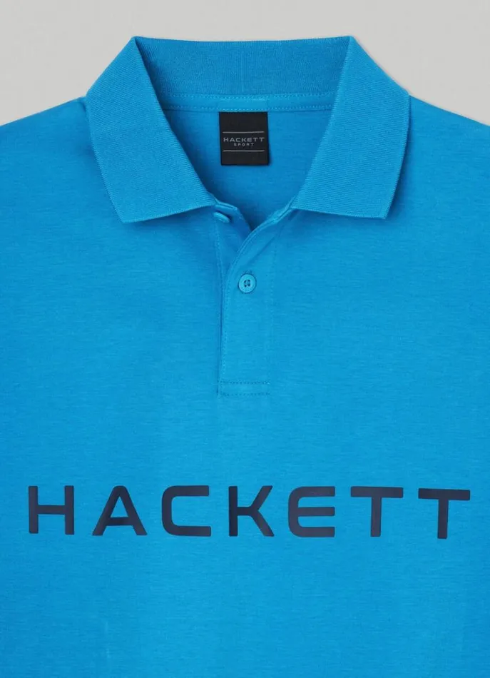 Men Polo Shirts Hackett London Slim Fit Stretch Polo Shirt Hypa Blue