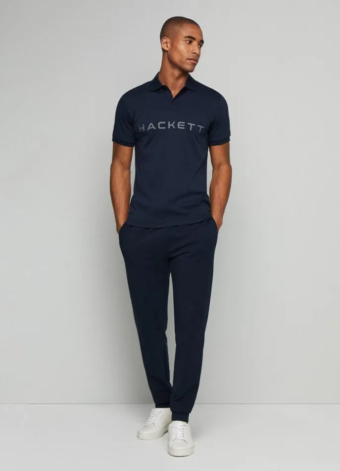 Men Polo Shirts Hackett London Slim Fit Stretch Polo Shirt Navygrey