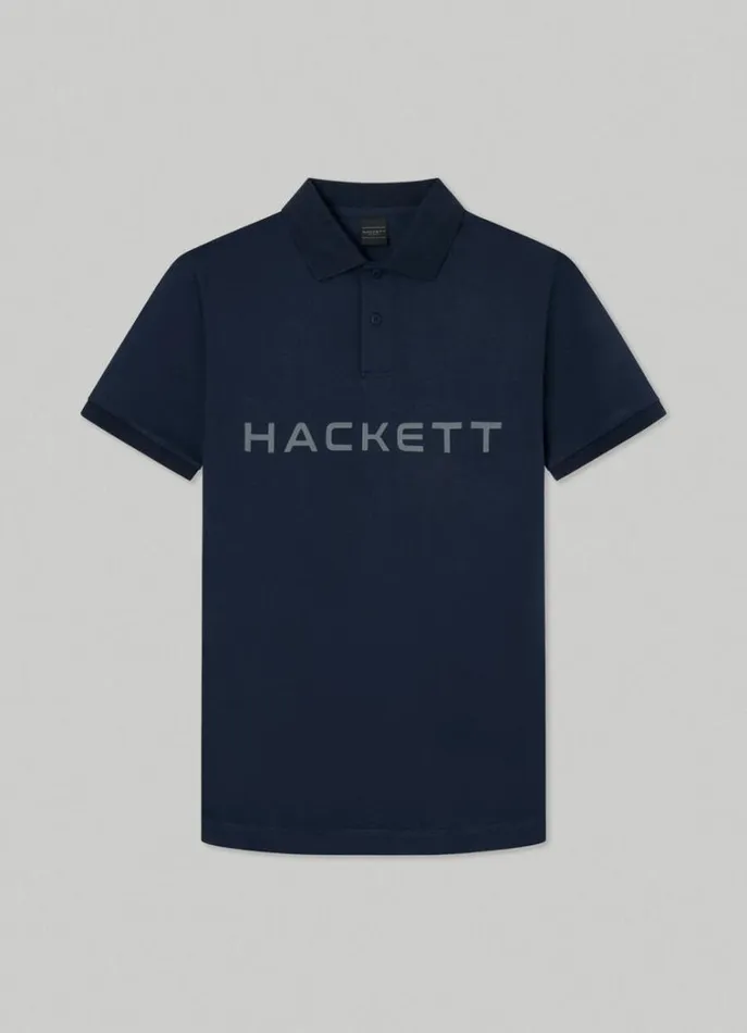 Men Polo Shirts Hackett London Slim Fit Stretch Polo Shirt Navygrey