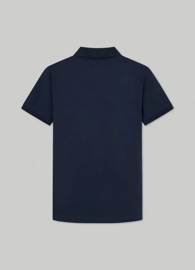 Men Polo Shirts Hackett London Slim Fit Stretch Polo Shirt Navygrey