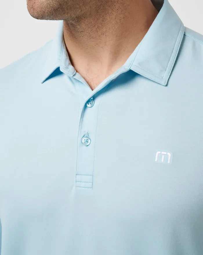 Men Polos TravisMathew FEATHERWEIGHT LONG SLEEVE POLO Cory Blue