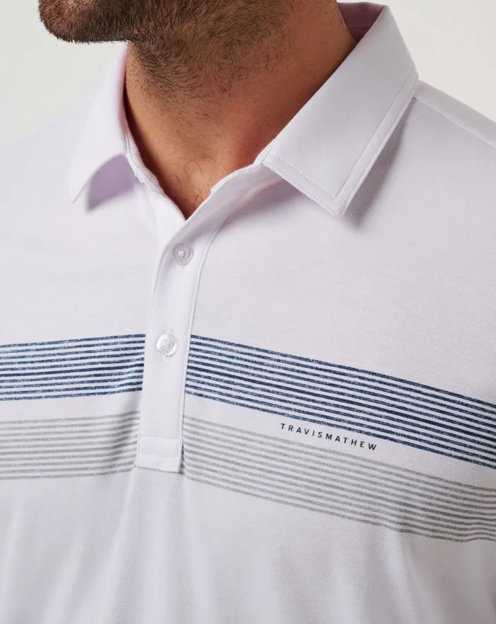 Men Polos TravisMathew LOS ANGELES ANGELS TOP RECRUIT POLO White