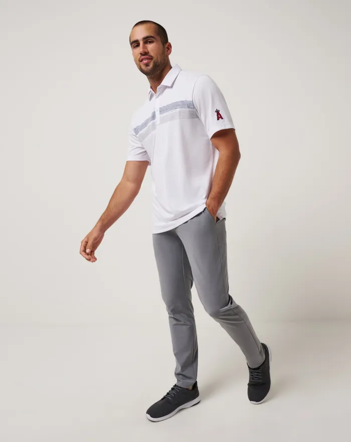 Men Polos TravisMathew LOS ANGELES ANGELS TOP RECRUIT POLO White