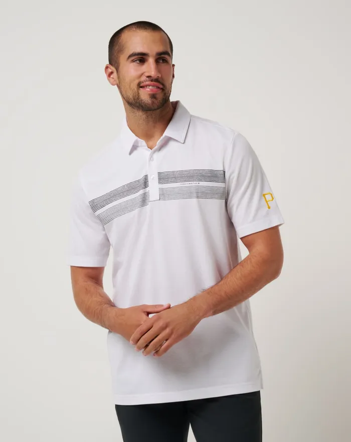 Men Polos TravisMathew PITTSBURGH PIRATES TOP RECRUIT POLO White