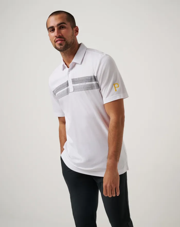 Men Polos TravisMathew PITTSBURGH PIRATES TOP RECRUIT POLO White