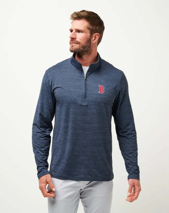 Men Quarter Zips TravisMathew BOSTON RED SOX THE HEATER QUARTER ZIP Vintage Indigoblack Men Quarter Zips TravisMathew BOSTON RED SOX THE HEATER QUARTER ZIP Vintage Indigoblack
