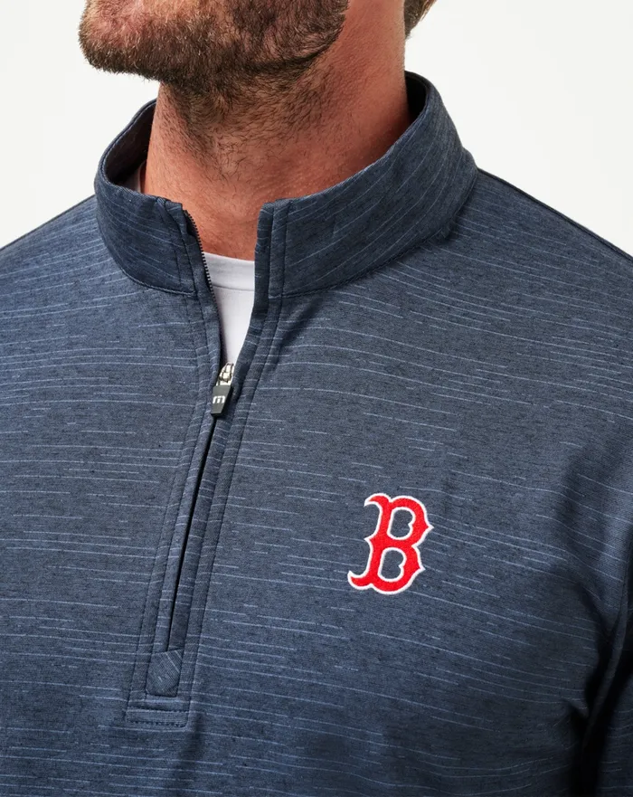 Men Quarter Zips TravisMathew BOSTON RED SOX THE HEATER QUARTER ZIP Vintage Indigoblack Men Quarter Zips TravisMathew BOSTON RED SOX THE HEATER QUARTER ZIP Vintage Indigoblack