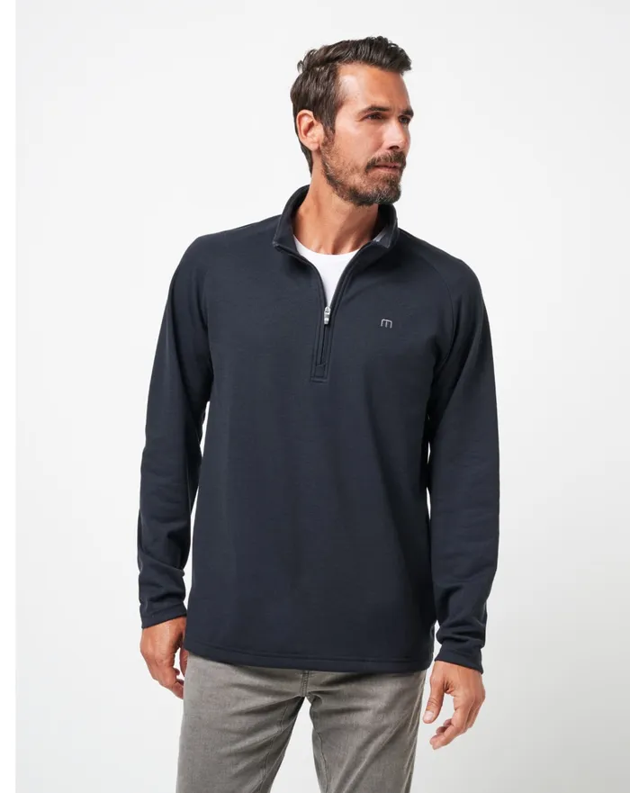 Men Quarter Zips TravisMathew UPGRADED QUARTER ZIP Black