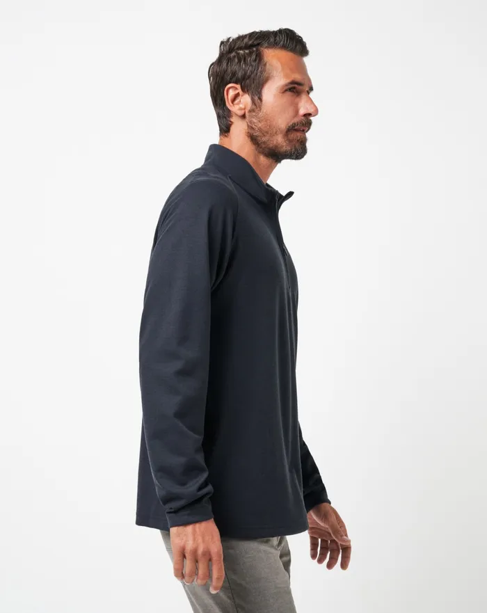 Men Quarter Zips TravisMathew UPGRADED QUARTER ZIP Black