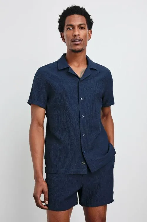 Men Rails Shirts Amalfi Shirt Navy Seersucker