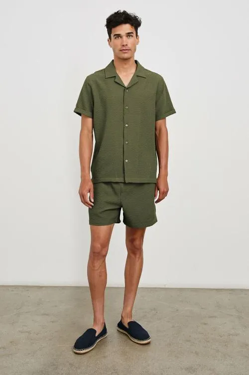 Men Rails Shorts and Swim La Brea Swim Short Olive Seersucker Men Rails Shorts and Swim La Brea Swim Short Olive Seersucker