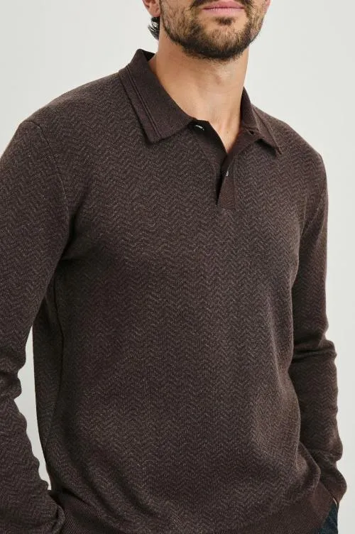 Men Rails Sweaters Herrington Sweater Brown Herringbone Melange Men Rails Sweaters Herrington Sweater Brown Herringbone Melange