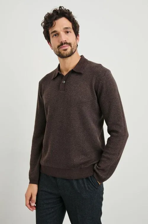 Men Rails Sweaters Herrington Sweater Brown Herringbone Melange Men Rails Sweaters Herrington Sweater Brown Herringbone Melange