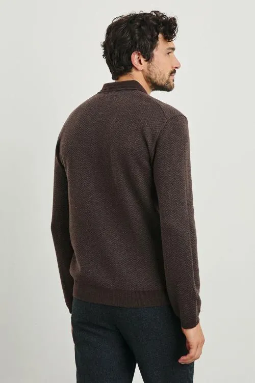 Men Rails Sweaters Herrington Sweater Brown Herringbone Melange Men Rails Sweaters Herrington Sweater Brown Herringbone Melange