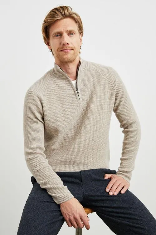 Men Rails Sweaters Stark Quarter Zip Oat Melange