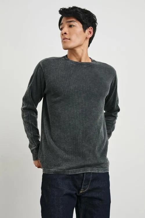 Men Rails TShirts and Polos Rheese Thermal Washed Black
