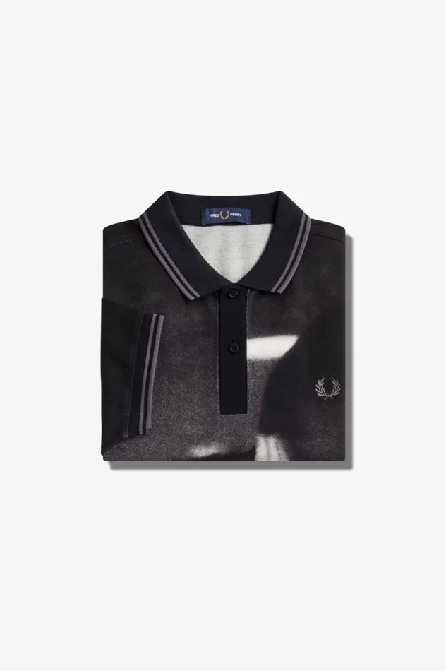 Men Rave Graphic Shirt Black Fred Perry Polo Shirts