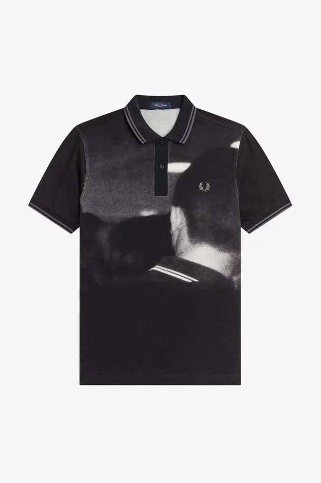 Men Rave Graphic Shirt Black Fred Perry Polo Shirts