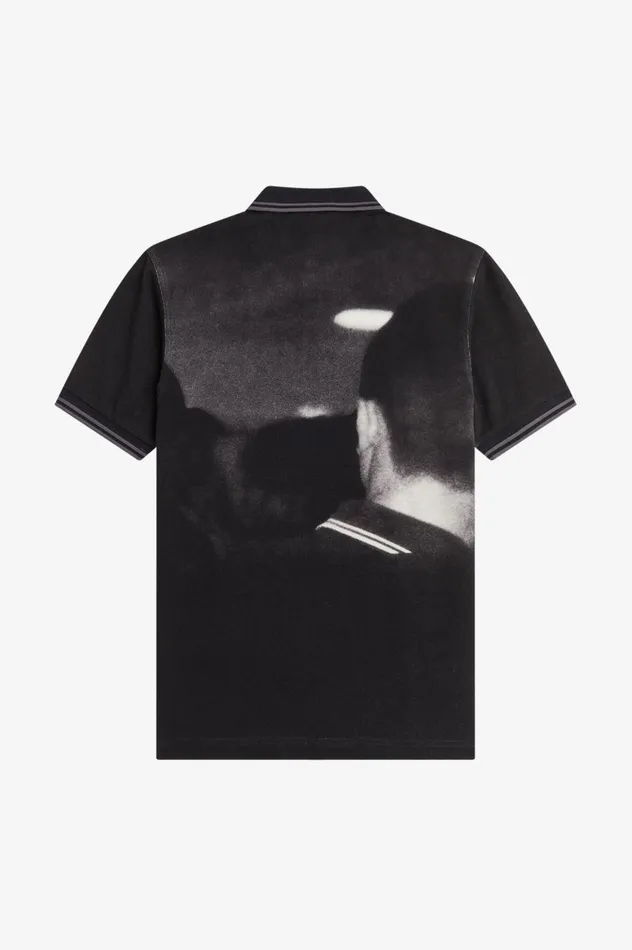 Men Rave Graphic Shirt Black Fred Perry Polo Shirts