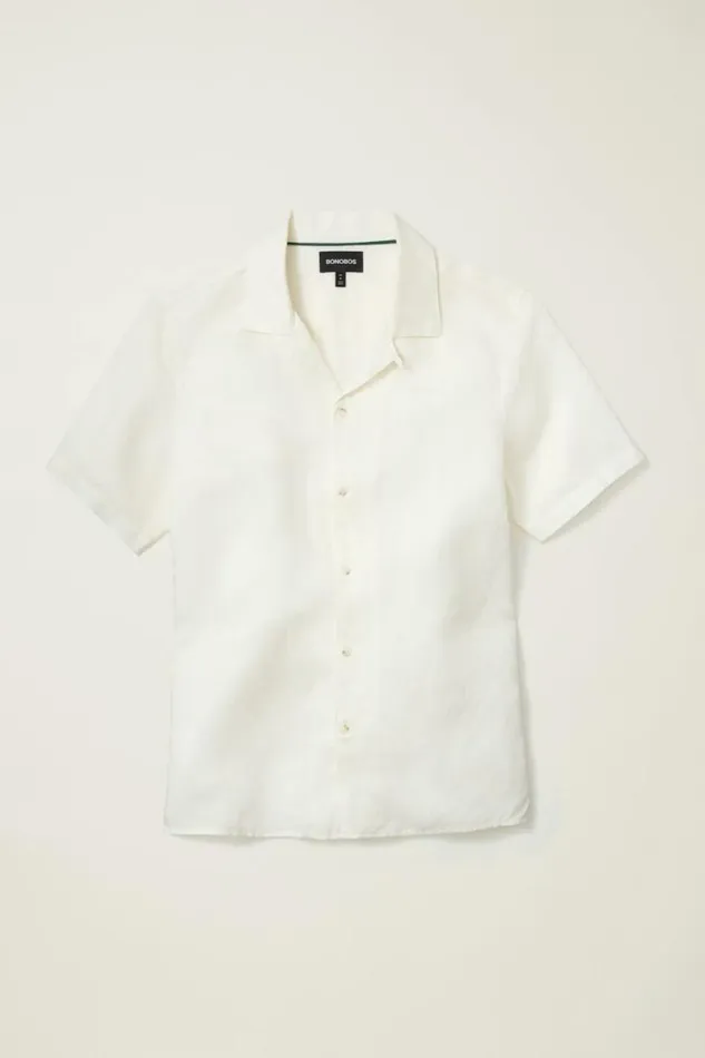Men Riviera Cabana Shirt Coconut Milk Bonobos Short Sleeve Shirts