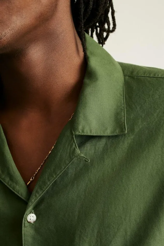 Men Riviera Cabana Shirt Crocodile Green Bonobos Short Sleeve Shirts
