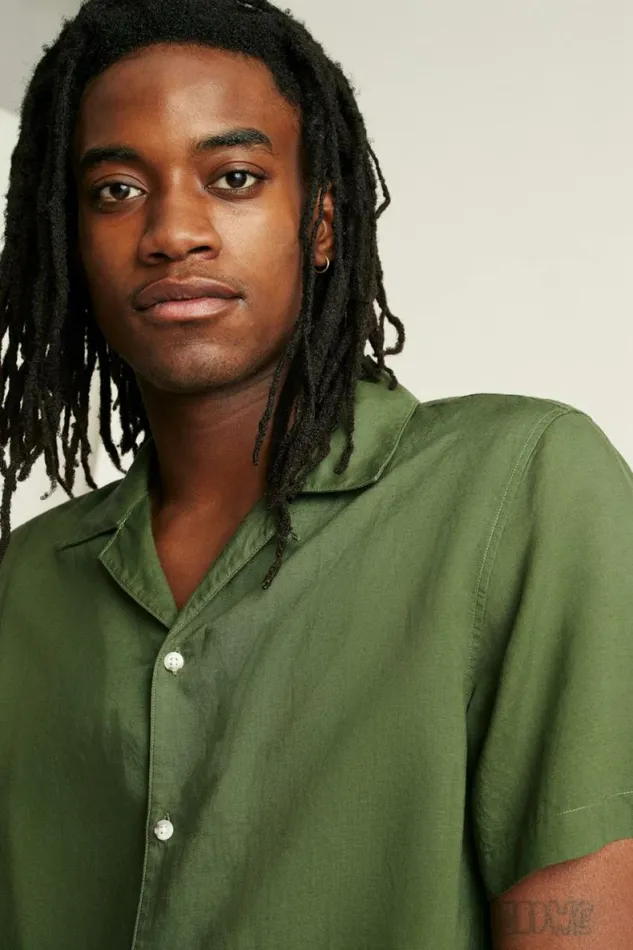 Men Riviera Cabana Shirt Crocodile Green Bonobos Short Sleeve Shirts