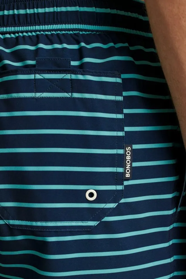 Men Riviera Recycled Swim Trunks Blue Stripes Bonobos Swim Trunks