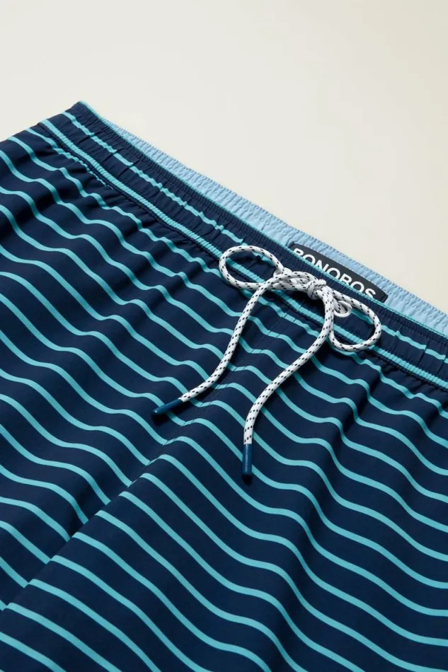 Men Riviera Recycled Swim Trunks Blue Stripes Bonobos Swim Trunks