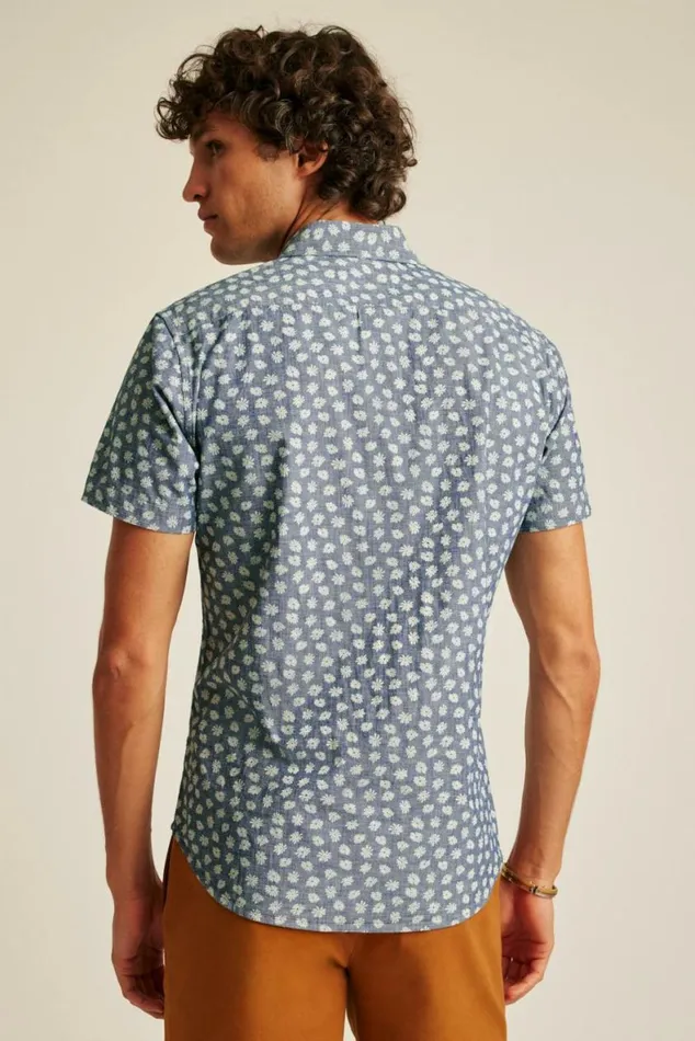 Men Riviera Short Sleeve Shirt Chambray Daisy Scatter Bonobos Short Sleeve Shirts