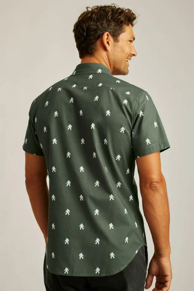 Men Riviera Short Sleeve Shirt Green Yeti Or Not Bonobos Short Sleeve Shirts