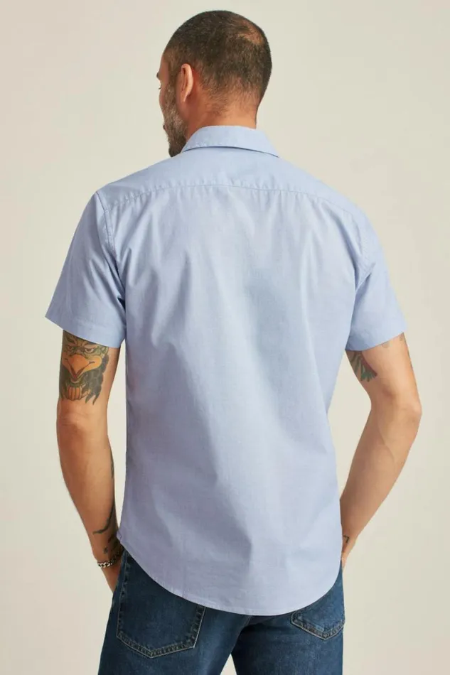 Men Riviera Short Sleeve Shirt River Blue End On End Bonobos Short Sleeve Shirts