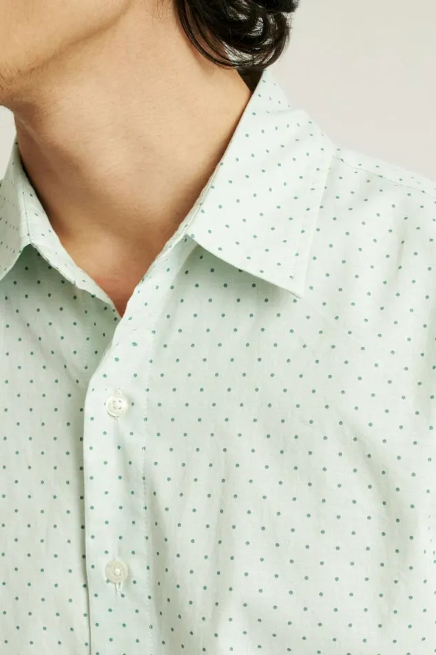 Men Riviera Short Sleeve Shirt Sage Green Dot Bonobos Short Sleeve Shirts