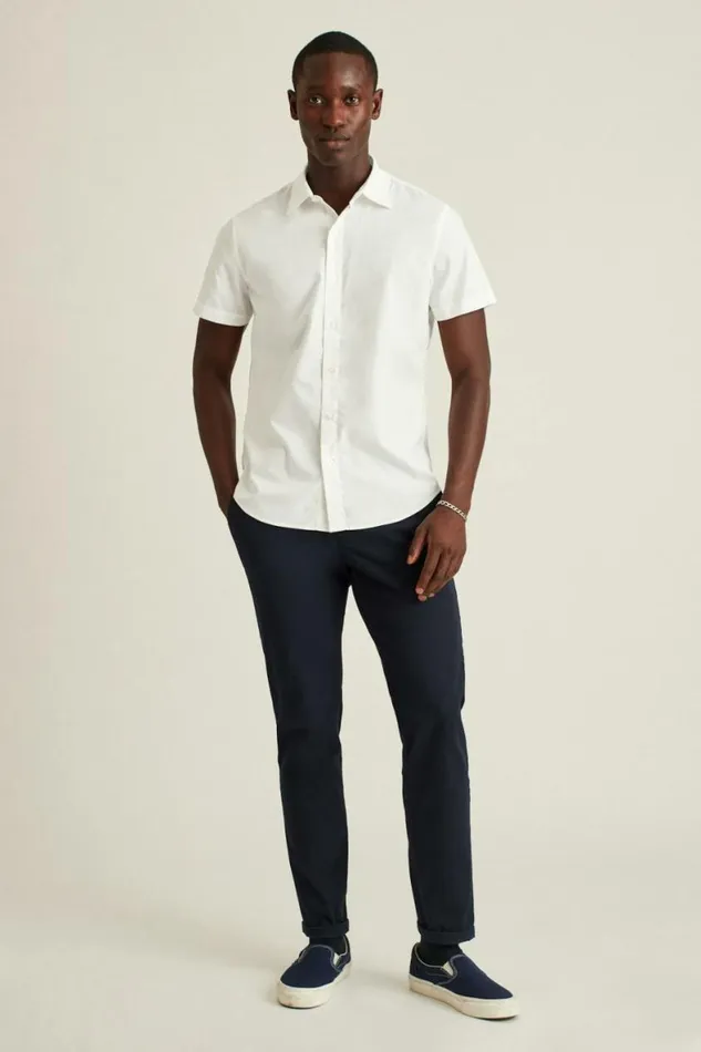 Men Riviera Short Sleeve Shirt Solid White Bonobos Casual Shirts