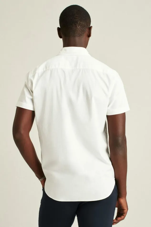Men Riviera Short Sleeve Shirt Solid White Bonobos Casual Shirts