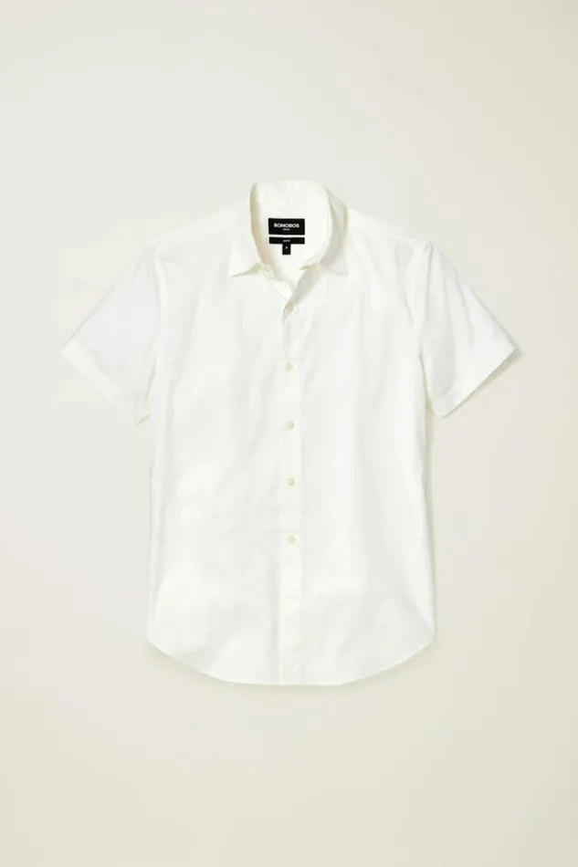 Men Riviera Short Sleeve Shirt Solid White Bonobos Casual Shirts